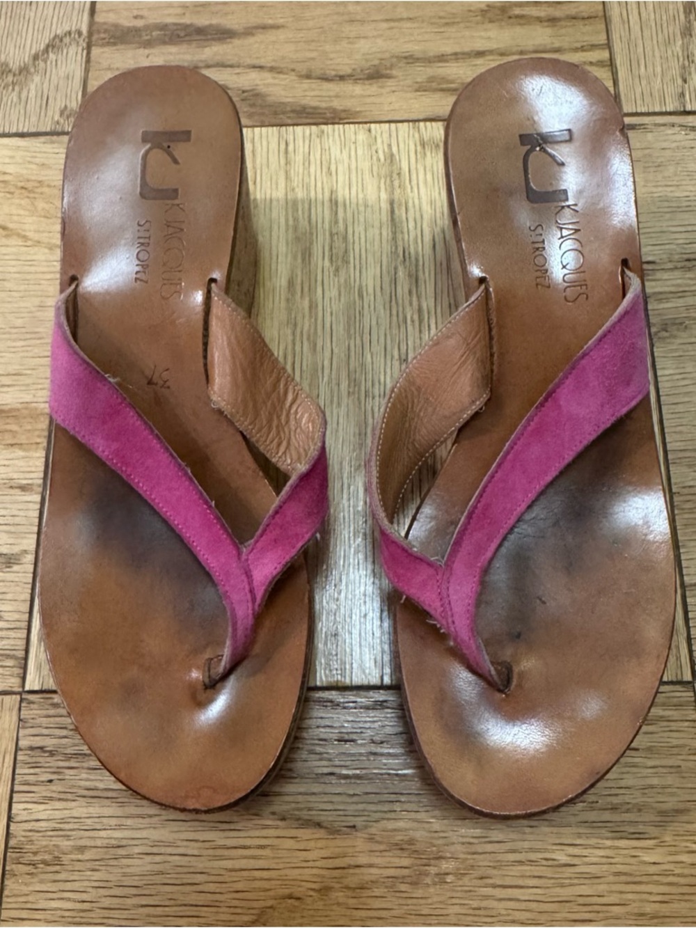 Women’s K. Jacques St. Tropez Magenta Pink Espadrille Wedge Sandals size 37
